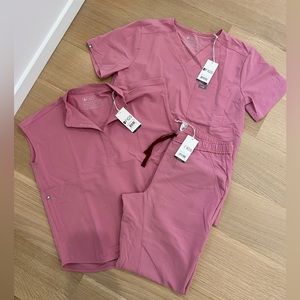 FIGS Chalk Pink Scrub Set | Rafaela, Leon, Tansen